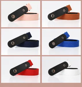 Cinture elastiche senza fibbia in rosa, cammello, blu, rosso e bianco per opzioni