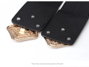 Detail of three-hole screw fixation ensuring a perfect fit on the elastic waist belt