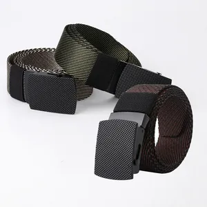 Ceinture Tressée en Toile pour Hommes avec Boucle Automatique Décontracté Affaires Minimaliste Rayé Réglable pour Jeans