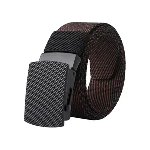 Ceinture tressée pour homme avec boucle automatique noire pour style décontracté