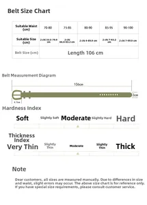 Guide des tailles pour ceinture tressée femme de 106cm de long et 3cm de large