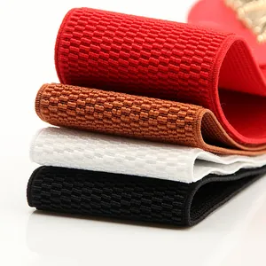 Elastic leaf-shaped waist belt in four colors with textured weave for dresses