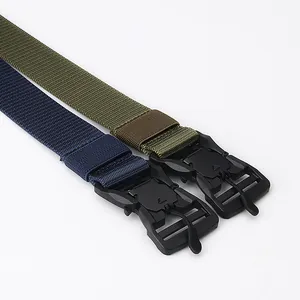 Tactical nylon belt set with quick-release buckle in navy blue and army green colors