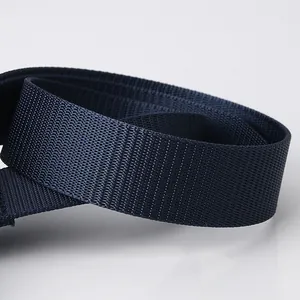 Durable dark blue tactical nylon belt with premium woven texture for outdoor men's fashion