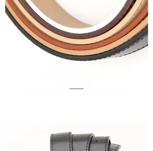 Detail of high-quality multi-layer oil edge craft on premium leather belts in various colors