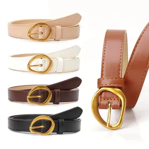 Women's Faux Leather Belt With Irregular Geometric Alloy Buckle Minimalist Stylish Waist Belt For Jeans Fashion Accessory