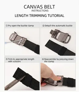 Guide showing how to trim the canvas tactical belt for a perfect custom fit