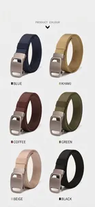 Tactical nylon belts in six colors with alloy automatic buckles shown in a grid