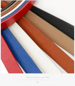 Close-up of litchi pattern texture and vibrant colors on fashion skinny waist belts