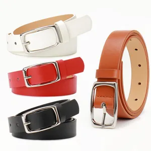 Women Minimalist PU Leather Belt Korean Style Versatile Fashion Waistband With Alloy Pin Buckle For Jeans Pants Daily Wear