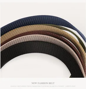 Detailed macro view of nylon webbed belts with ribbed texture in various colors