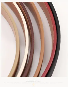 Detail of stitched edges and diverse colors on sleek vintage suede waist belts