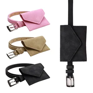 Riñonera Mini de Cuero PU para Mujer Cinturón Versátil Bolso de Cintura Simple Sobre para Vaqueros Accesorio Casual