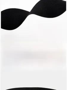 Macro view of high-elasticity black knitted belt with breathable and soft texture