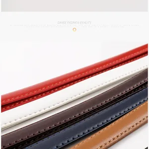Détails de ceintures en cuir multicolores avec boucles en cœur et coutures fines