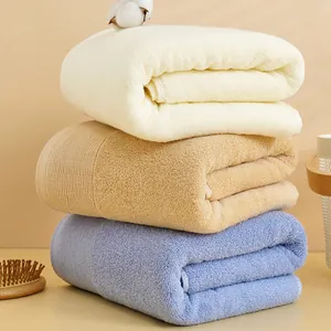 Thick Pure Cotton Towel And Bath Towel Set Highly Absorbent Soft Breathable For Bathroom Travel Home Minimalist Solid Color