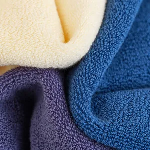 Asciugamani in cotone premium blu navy, viola e beige con trama a riccio ad alta densità