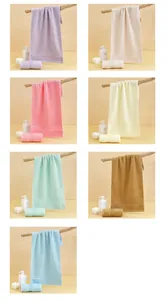 Detailed view of colorful soft cotton towels with plush looped texture and ribbing