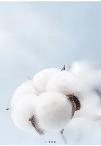 Macro shot of fluffy 100% combed cotton fibers for premium absorbent face towels