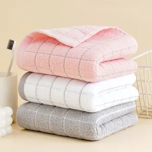 Soft Pure Cotton Face Towels Absorbent Lattice Pattern Thickened Hand Towels For Bathroom Travel Daily Household Adults
