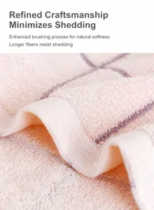 Macro detail of soft pink combed cotton towel showing fine loops and grid pattern texture