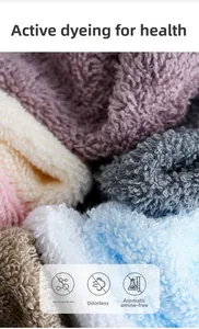 Close-up of thick cotton towel texture with reactive dyeing and eco-friendly features