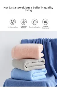 Macro view showing soft combed cotton texture and absorbent fibers of the bath towel