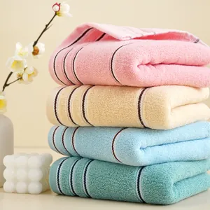 Asciugamano da Bagno a Righe in 100% Cotone Morbido Assorbente Asciugatura Rapida Asciugamano per il Viso Minimalista Moderno