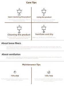 Care guide for 100% cotton towels detailing washing, drying and maintenance tips