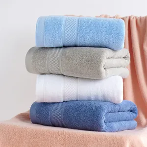 100% Combed Long-Staple Cotton Bath Towel Highly Absorbent Soft Thick Large Bathroom Towels For Hotel Home Shower Spa Solid Color Jacquard Towel