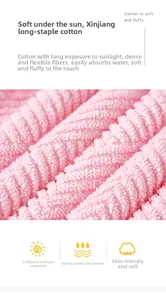 Close-up of pink long-staple cotton towel showing soft spiral texture and high absorption