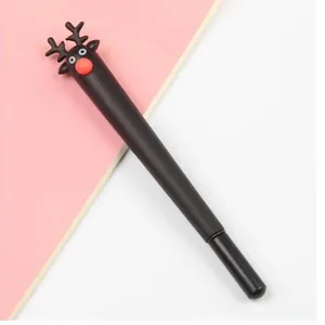 Creative cartoon reindeer black ink pen for office and school supplies Christmas gift