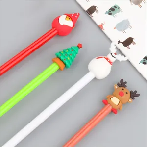 Christmas neutral pens set with 3D Santa, reindeer and tree silicone toppers