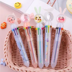 Penna a Sfera Multicolore Retrattile Colori Multipli In Uno Per Studenti Decorazione Diario Carino Sequin ZL-10