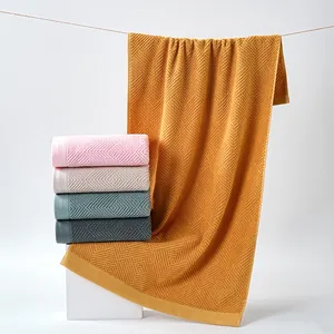 Pure Cotton Jacquard Bathroom Towel Highly Absorbent Soft Long-staple Cotton Geometric Pattern Quick Dry Home Hotel Face Towel