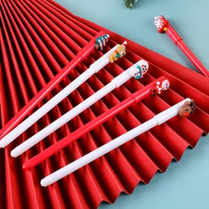 Stylos à gel de Noël avec figurines de Père Noël, renne et bonhomme de neige en 3D