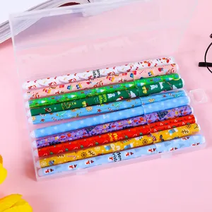 10-teiliges Weihnachts-Gelschreiber-Set mit Weihnachtsmann- und Rentier-Motiven in Box