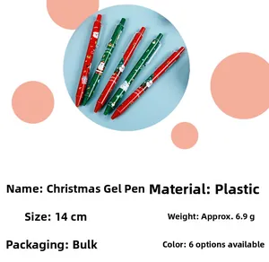 Spécifications détaillées des stylos à encre gel de Noël de 14 cm aux motifs festifs