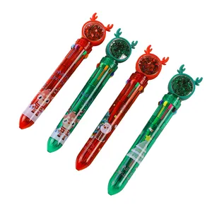 Penne a sfera di Natale a dieci colori con motivi Babbo Natale, renne e topper glitter