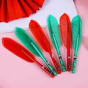 Stylos gel plumes de Noël avec motifs rouges et verts de Père Noël et bonhommes de neige