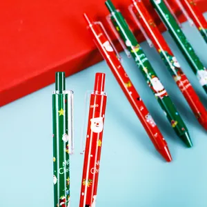 Stylos à encre gel rétractables avec Père Noël et motifs festifs de Noël
