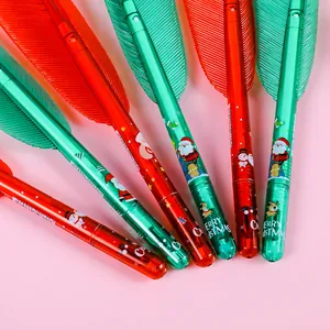 Stylos gel plumes de Noël colorés avec des motifs festifs de Père Noël et rennes