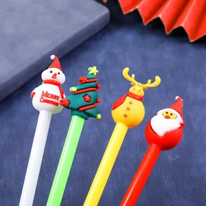Set di penne gel natalizie con decorazioni 3D di renna, pupazzo di neve e pino