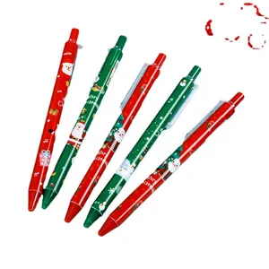Lot de 5 stylos gel rétractables de Noël avec motifs Père Noël et sapin festif