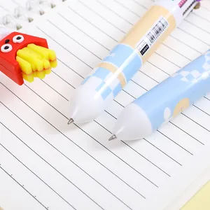 Creative 10-color ballpoint pen set with cute cartoon french fries and burger toppers