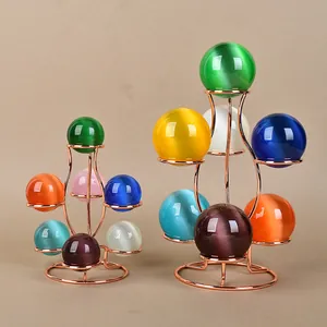 Alloy Metal Crystal Ball Display Stand Decorative Sphere Holder Base For Home Office Table Ornament Stand Only
