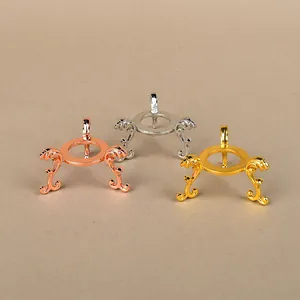 Baroque gold and silver metal tripod stand for crystal ball and mineral display ornaments