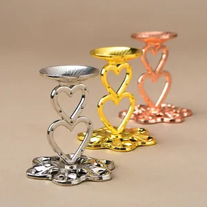 Heart-shaped metal crystal ball stands in gold, silver and rose gold finishes