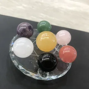 Natürliches Kristall-Sieben-Sterne-Array-Set mit polierten Amethyst- und Rosenquarzkugeln