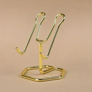 Elegant gold metal hex base display stand for tablet or photo frame home decor